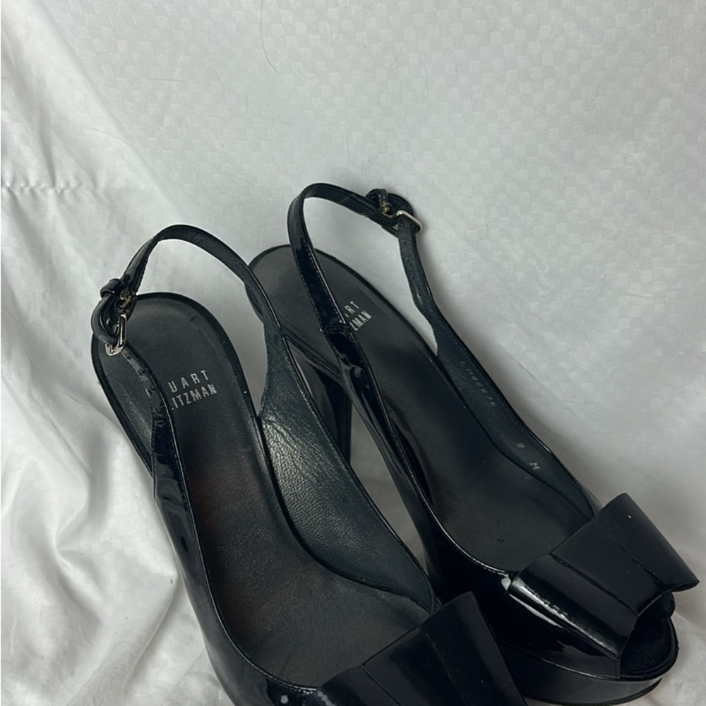 Stuart Weitzman Black patent BOW heels size 8